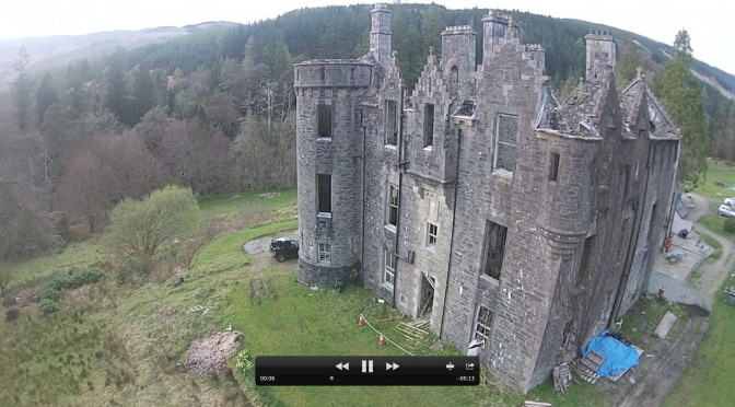 First Aerial Movie of Dunans Castle is over in 19 seconds, but shows spectacular potential!