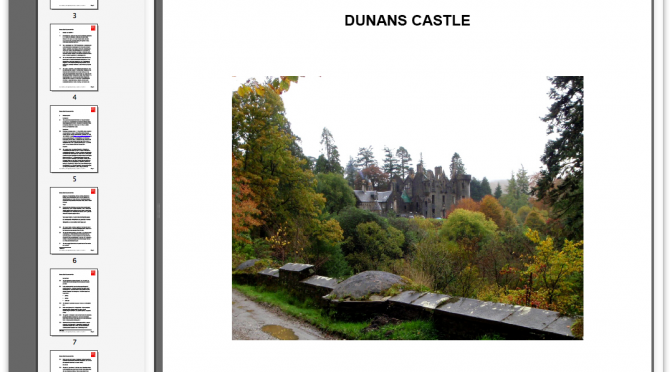 First Stage of Consultation Complete: the draft Conservation Plan for Dunans is now with A&B and Historic Scotland