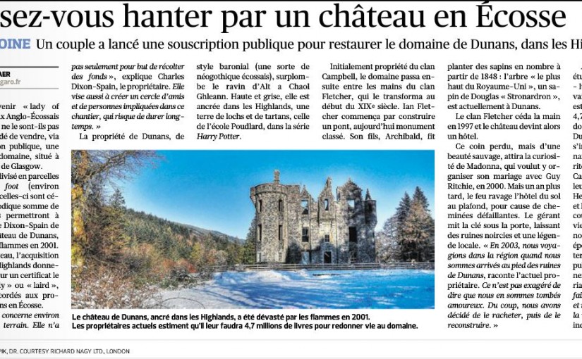 Figaro, Figaro, Figaro! Features Dunans Castle & ScottishLaird in ‘Le Figaro et Vous’